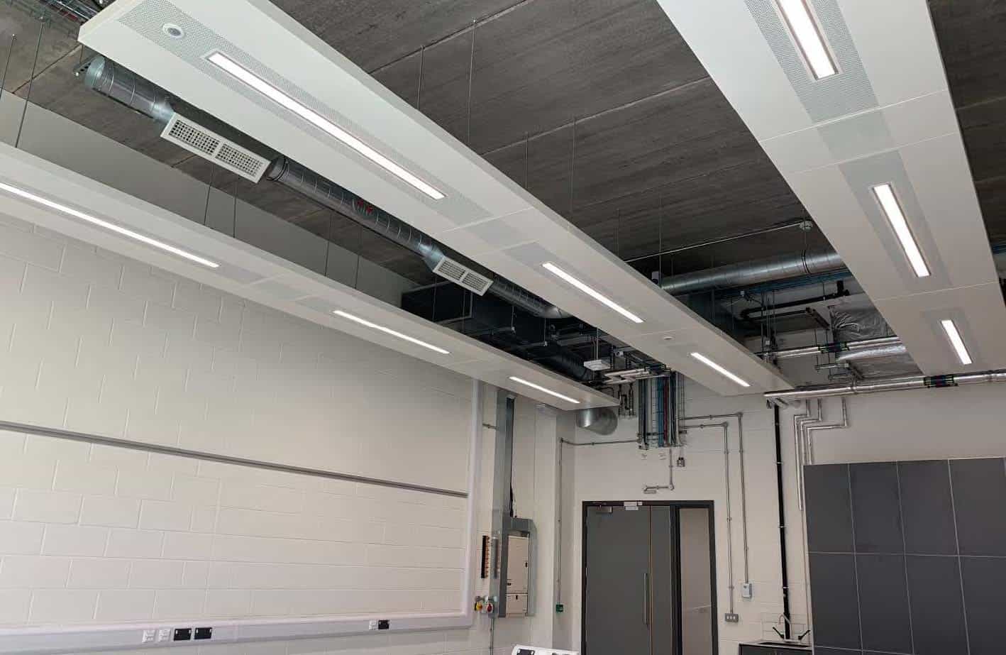 Another view of Frenger's® Multi-Service Radiant Panels in the NTU engineering building