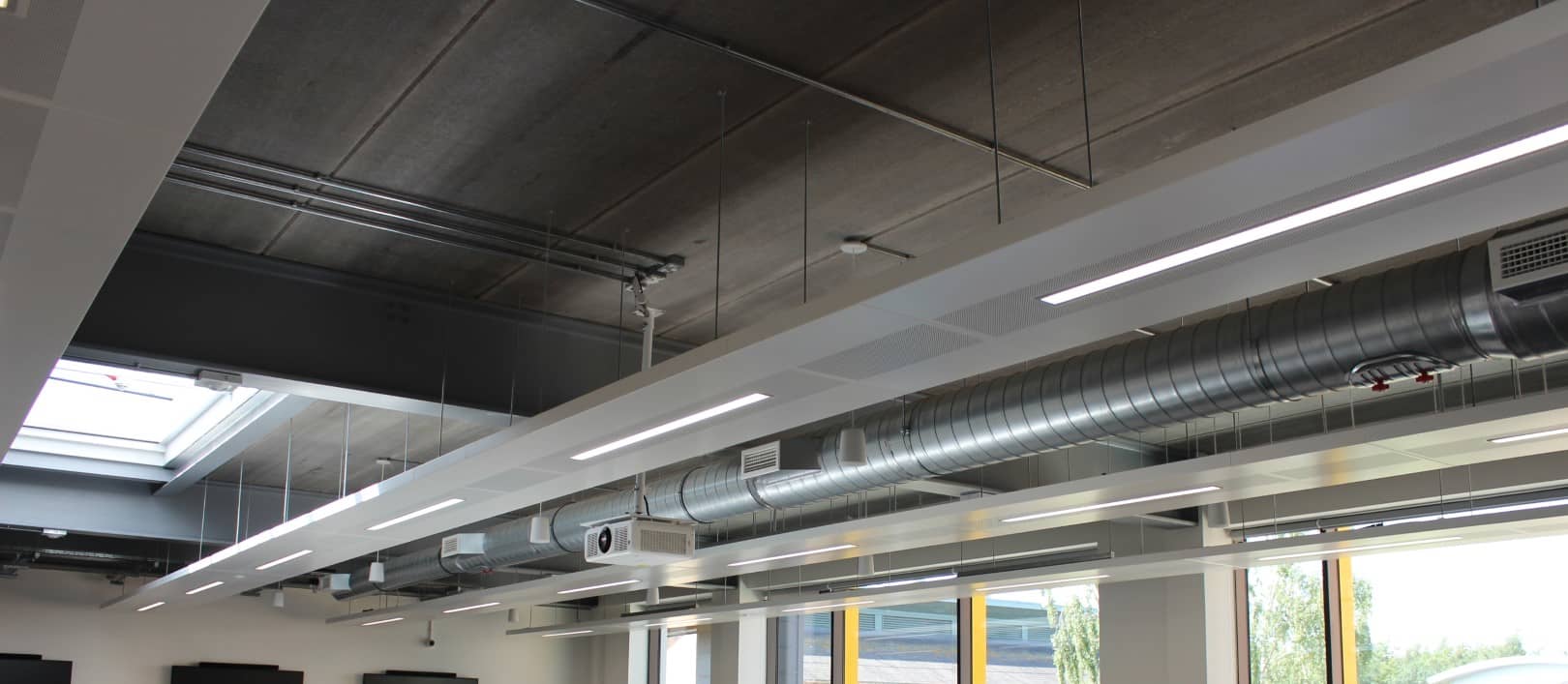 An image showing Frenger's® Multi-Service Radiant Heating Panels inside the NTU Engineering building