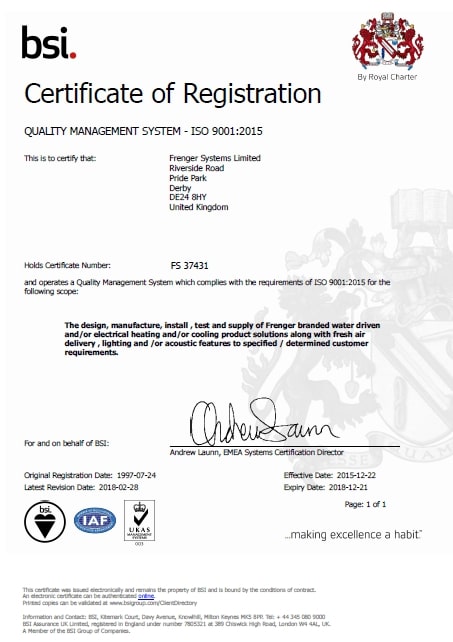 Company Quality Statement Frenger Systems UK